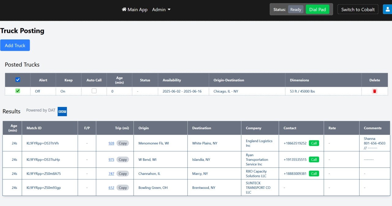 Autodial Platform Dashboard